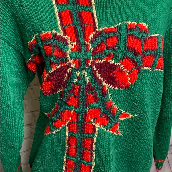 Talbots knit holiday sweater with decorative bow - Picture 4 of 7